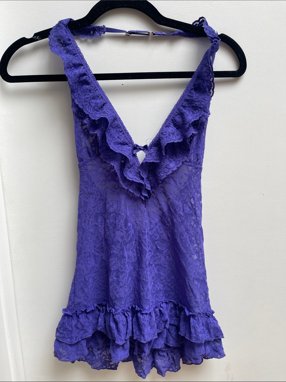 Victoria's Secret Purple Lace Ruffle V-Neck Camisole